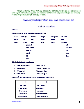 Tổng hợp bài tập Tiếng Anh Khối 2